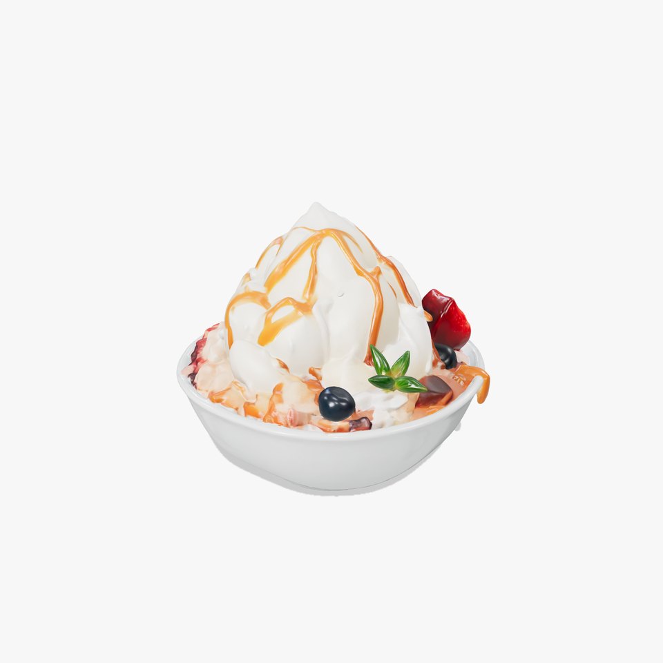 Korean Patbingsu Dessert 3D Model Pack